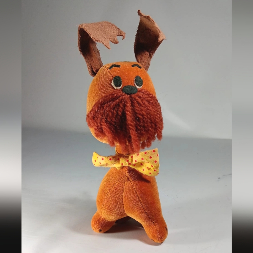 Rare Mid Century Stuffed Dog With Bow Tie.  Dream Pets R. Dakin